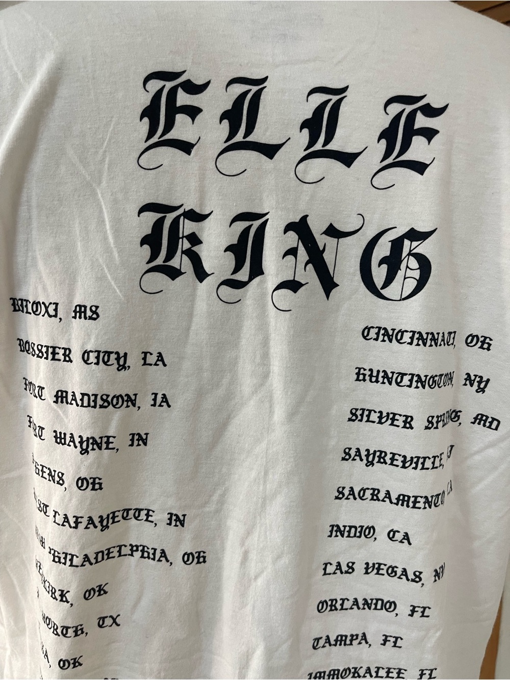 Elle King Tattoo Graphic Concert Tour T-Shirt White - Picture 5 of 7